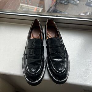 Black chunky loafers
